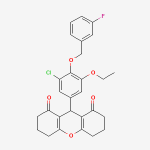 9-{3-chloro-5-ethoxy-4-[(3-fluorobenzyl)oxy]phenyl}-3,4,5,6,7,9-hexahydro-1H-xanthene-1,8(2H)-dione