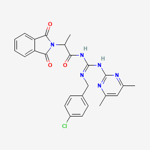 molecular formula C25H23ClN6O3 B5243030 N-{(Z)-[(4-chlorobenzyl)amino][(4,6-dimethylpyrimidin-2-yl)amino]methylidene}-2-(1,3-dioxo-1,3-dihydro-2H-isoindol-2-yl)propanamide 