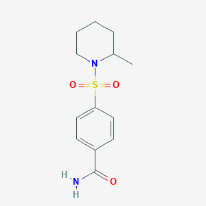 molecular formula C13H18N2O3S B5243069 4-[(2-methyl-1-piperidinyl)sulfonyl]benzamide 