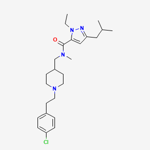 molecular formula C25H37ClN4O B5243097 N-({1-[2-(4-chlorophenyl)ethyl]-4-piperidinyl}methyl)-1-ethyl-3-isobutyl-N-methyl-1H-pyrazole-5-carboxamide 