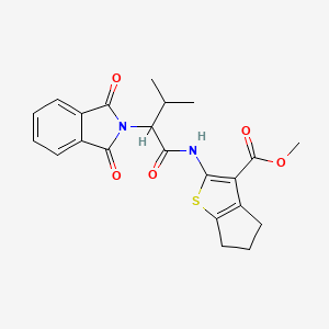 molecular formula C22H22N2O5S B5243101 methyl 2-{[2-(1,3-dioxo-1,3-dihydro-2H-isoindol-2-yl)-3-methylbutanoyl]amino}-5,6-dihydro-4H-cyclopenta[b]thiophene-3-carboxylate 