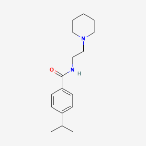 N-[2-(piperidin-1-yl)ethyl]-4-(propan-2-yl)benzamide