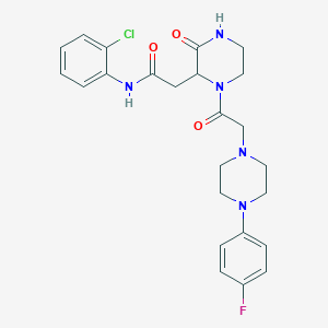 N-(2-chlorophenyl)-2-(1-{2-[4-(4-fluorophenyl)piperazino]acetyl}-3-oxo-2-piperazinyl)acetamide