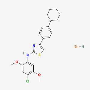 N-(4-chloro-2,5-dimethoxyphenyl)-4-(4-cyclohexylphenyl)-1,3-thiazol-2-amine;hydrobromide