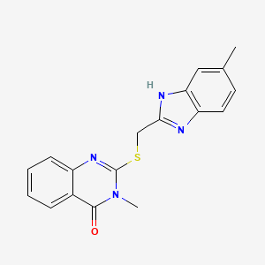 molecular formula C18H16N4OS B5243147 3-methyl-2-{[(6-methyl-1H-benzimidazol-2-yl)methyl]thio}-4(3H)-quinazolinone 