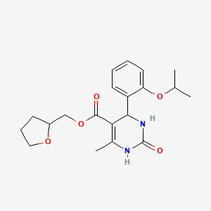 Tetrahydrofuran-2-ylmethyl 6-methyl-2-oxo-4-[2-(propan-2-yloxy)phenyl]-1,2,3,4-tetrahydropyrimidine-5-carboxylate