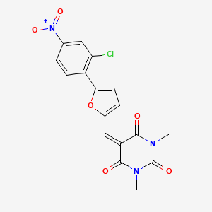 5-{[5-(2-CHLORO-4-NITROPHENYL)FURAN-2-YL]METHYLIDENE}-1,3-DIMETHYL-1,3-DIAZINANE-2,4,6-TRIONE