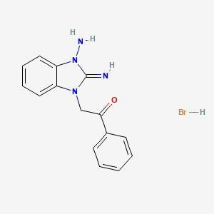 molecular formula C15H15BrN4O B5243198 2-(3-amino-2-iminobenzimidazol-1-yl)-1-phenylethanone;hydrobromide 