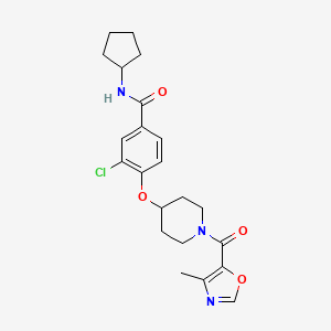 3-chloro-N-cyclopentyl-4-({1-[(4-methyl-1,3-oxazol-5-yl)carbonyl]-4-piperidinyl}oxy)benzamide