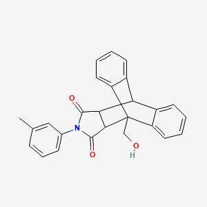 molecular formula C26H21NO3 B5243217 1-(Hydroxymethyl)-17-(3-methylphenyl)-17-azapentacyclo[6.6.5.02,7.09,14.015,19]nonadeca-2,4,6,9,11,13-hexaene-16,18-dione 