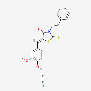 molecular formula C22H19NO3S2 B5243218 5-[3-methoxy-4-(2-propyn-1-yloxy)benzylidene]-3-(2-phenylethyl)-2-thioxo-1,3-thiazolidin-4-one 