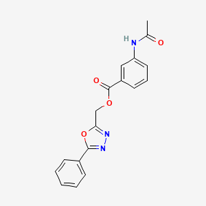 molecular formula C18H15N3O4 B5243243 (5-phenyl-1,3,4-oxadiazol-2-yl)methyl 3-(acetylamino)benzoate 