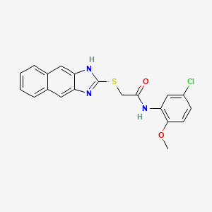 molecular formula C20H16ClN3O2S B5243256 N-(5-chloro-2-methoxyphenyl)-2-(1H-naphtho[2,3-d]imidazol-2-ylthio)acetamide 