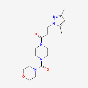 3-(3,5-Dimethylpyrazol-1-yl)-1-[4-(morpholine-4-carbonyl)piperazin-1-yl]propan-1-one