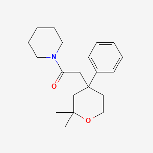 molecular formula C20H29NO2 B5243284 1-[(2,2-dimethyl-4-phenyltetrahydro-2H-pyran-4-yl)acetyl]piperidine 