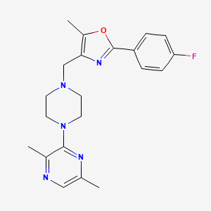 molecular formula C21H24FN5O B5243289 4-[[4-(3,6-Dimethylpyrazin-2-yl)piperazin-1-yl]methyl]-2-(4-fluorophenyl)-5-methyl-1,3-oxazole 