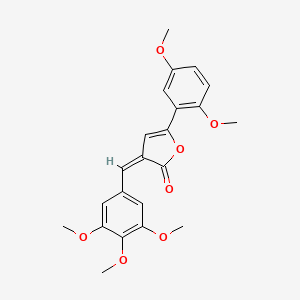 molecular formula C22H22O7 B5243324 (3Z)-5-(2,5-dimethoxyphenyl)-3-[(3,4,5-trimethoxyphenyl)methylidene]furan-2-one 