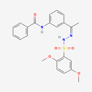 molecular formula C23H23N3O5S B5243346 N-(3-{N-[(2,5-dimethoxyphenyl)sulfonyl]ethanehydrazonoyl}phenyl)benzamide 