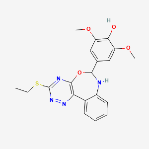 molecular formula C20H20N4O4S B5243348 4-[3-(Ethylsulfanyl)-6,7-dihydro[1,2,4]triazino[5,6-D][3,1]benzoxazepin-6-YL]-2,6-dimethoxyphenol 