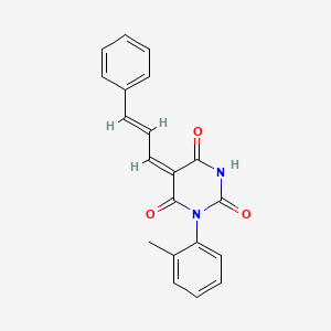 molecular formula C20H16N2O3 B5243358 1-(2-methylphenyl)-5-(3-phenyl-2-propen-1-ylidene)-2,4,6(1H,3H,5H)-pyrimidinetrione 