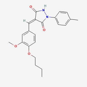 (4Z)-4-[(4-butoxy-3-methoxyphenyl)methylidene]-1-(4-methylphenyl)pyrazolidine-3,5-dione