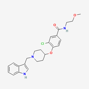 molecular formula C24H28ClN3O3 B5243436 3-chloro-4-{[1-(1H-indol-3-ylmethyl)-4-piperidinyl]oxy}-N-(2-methoxyethyl)benzamide 