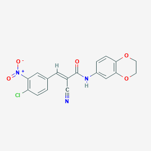 molecular formula C18H12ClN3O5 B5243461 3-(4-chloro-3-nitrophenyl)-2-cyano-N-(2,3-dihydro-1,4-benzodioxin-6-yl)acrylamide 