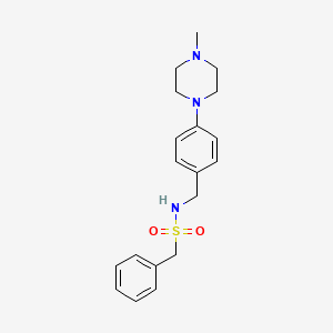 molecular formula C19H25N3O2S B5243462 N-{[4-(4-METHYLPIPERAZIN-1-YL)PHENYL]METHYL}-1-PHENYLMETHANESULFONAMIDE 