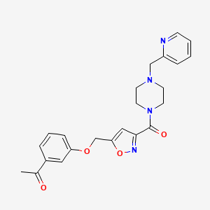 1-[3-[[3-[4-(Pyridin-2-ylmethyl)piperazine-1-carbonyl]-1,2-oxazol-5-yl]methoxy]phenyl]ethanone