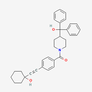 molecular formula C33H35NO3 B5243512 {4-[(1-Hydroxycyclohexyl)ethynyl]phenyl}{4-[hydroxy(diphenyl)methyl]piperidin-1-yl}methanone 