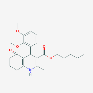 molecular formula C24H31NO5 B5243546 Pentyl 4-(2,3-dimethoxyphenyl)-2-methyl-5-oxo-1,4,5,6,7,8-hexahydroquinoline-3-carboxylate 