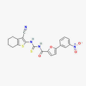 molecular formula C21H16N4O4S2 B5243553 N-{[(3-cyano-4,5,6,7-tetrahydro-1-benzothien-2-yl)amino]carbonothioyl}-5-(3-nitrophenyl)-2-furamide 