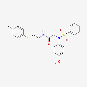 2-[N-(benzenesulfonyl)-4-methoxyanilino]-N-[2-(4-methylphenyl)sulfanylethyl]acetamide