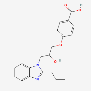 molecular formula C20H22N2O4 B5243592 4-[2-Hydroxy-3-(2-propylbenzimidazol-1-yl)propoxy]benzoic acid 