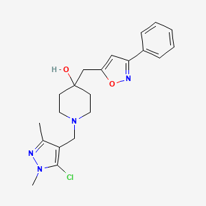 1-[(5-chloro-1,3-dimethyl-1H-pyrazol-4-yl)methyl]-4-[(3-phenyl-5-isoxazolyl)methyl]-4-piperidinol