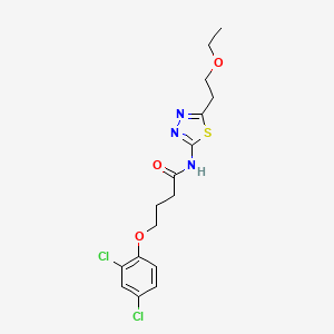 molecular formula C16H19Cl2N3O3S B5243644 4-(2,4-dichlorophenoxy)-N-[5-(2-ethoxyethyl)-1,3,4-thiadiazol-2-yl]butanamide 