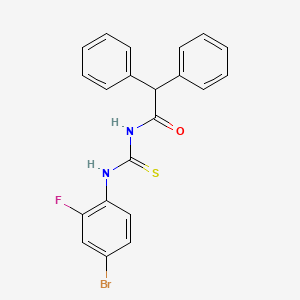 N-[(4-bromo-2-fluorophenyl)carbamothioyl]-2,2-diphenylacetamide