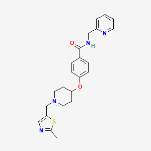 molecular formula C23H26N4O2S B5243700 4-({1-[(2-methyl-1,3-thiazol-5-yl)methyl]-4-piperidinyl}oxy)-N-(2-pyridinylmethyl)benzamide 