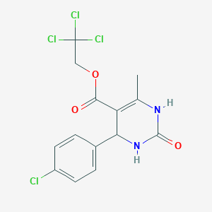 molecular formula C14H12Cl4N2O3 B5243702 2,2,2-Trichloroethyl 4-(4-chlorophenyl)-6-methyl-2-oxo-1,2,3,4-tetrahydropyrimidine-5-carboxylate 