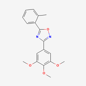 molecular formula C18H18N2O4 B5243735 5-(2-methylphenyl)-3-(3,4,5-trimethoxyphenyl)-1,2,4-oxadiazole 