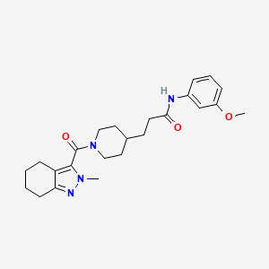 molecular formula C24H32N4O3 B5243736 N-(3-methoxyphenyl)-3-{1-[(2-methyl-4,5,6,7-tetrahydro-2H-indazol-3-yl)carbonyl]-4-piperidinyl}propanamide 