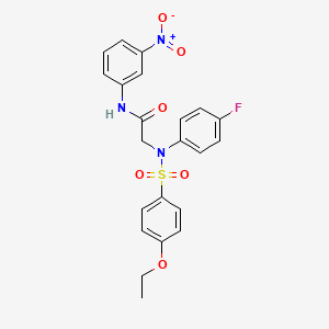 molecular formula C22H20FN3O6S B5243756 N~2~-[(4-ethoxyphenyl)sulfonyl]-N~2~-(4-fluorophenyl)-N~1~-(3-nitrophenyl)glycinamide 