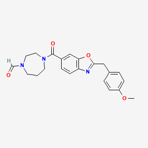 molecular formula C22H23N3O4 B5243761 4-{[2-(4-methoxybenzyl)-1,3-benzoxazol-6-yl]carbonyl}-1,4-diazepane-1-carbaldehyde 