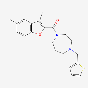 molecular formula C21H24N2O2S B5243789 1-[(3,5-dimethyl-1-benzofuran-2-yl)carbonyl]-4-(2-thienylmethyl)-1,4-diazepane 