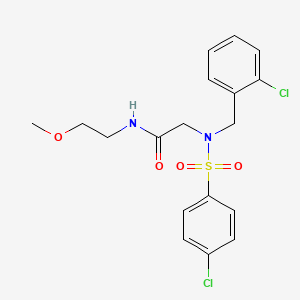 molecular formula C18H20Cl2N2O4S B5243795 N~2~-(2-chlorobenzyl)-N~2~-[(4-chlorophenyl)sulfonyl]-N-(2-methoxyethyl)glycinamide 