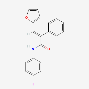 (E)-3-(furan-2-yl)-N-(4-iodophenyl)-2-phenylprop-2-enamide