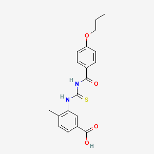 molecular formula C19H20N2O4S B5243862 4-Methyl-3-[[[(4-propoxybenzoyl)amino]thioxomethyl]amino]-benzoic acid 