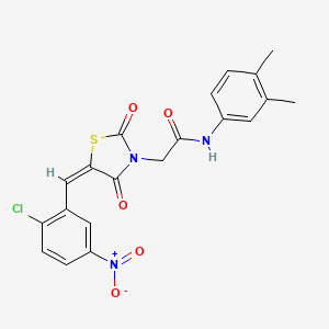 molecular formula C20H16ClN3O5S B5243885 2-[5-(2-chloro-5-nitrobenzylidene)-2,4-dioxo-1,3-thiazolidin-3-yl]-N-(3,4-dimethylphenyl)acetamide 