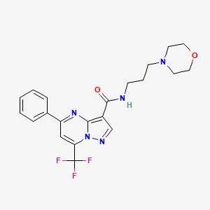 molecular formula C21H22F3N5O2 B5243916 N-[3-(morpholin-4-yl)propyl]-5-phenyl-7-(trifluoromethyl)pyrazolo[1,5-a]pyrimidine-3-carboxamide CAS No. 831207-46-6