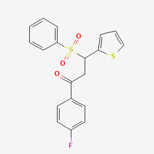 molecular formula C19H15FO3S2 B5243938 1-(4-fluorophenyl)-3-(phenylsulfonyl)-3-(2-thienyl)-1-propanone 